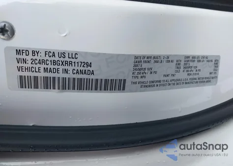 2024 Chrysler Pacifica Touring L z USA, uszkodzony, nr VIN 2C4RC1BGXRR117294